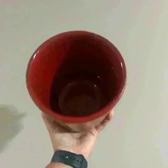 Beautiful marbled crimson made in Italy canister - Picture 3 of 4